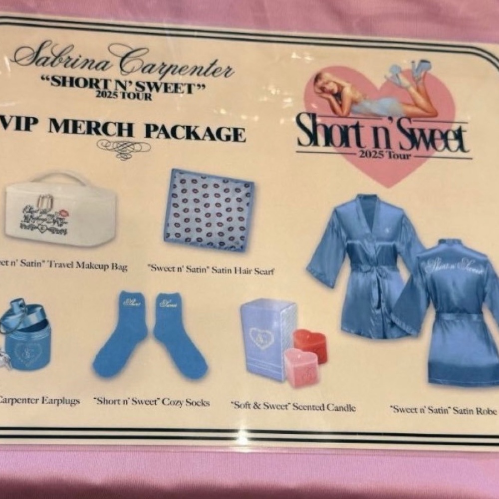 Sabrina Carpenter Short N Sweet VIP Sweet n' Satin Merch pack